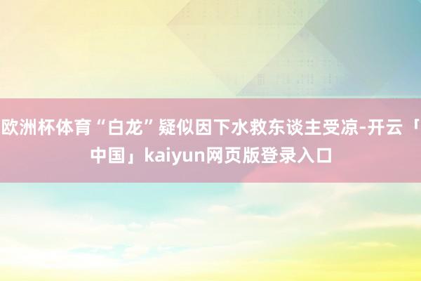 欧洲杯体育“白龙”疑似因下水救东谈主受凉-开云「中国」kaiyun网页版登录入口